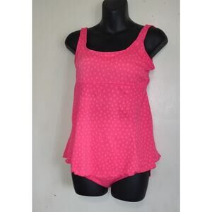 Vintage Colleen Conrad Swimsuit Tankini Pink And Orange Floral Sz SMALL